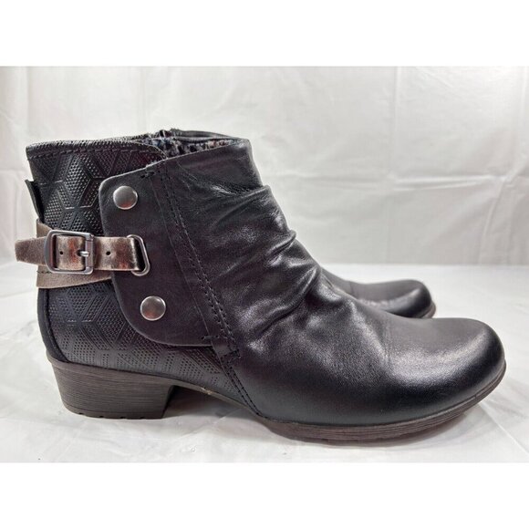 Rockport Cobb Hill Gratasha Black Leather Ankle Boots 9 - Picture 2 of 11